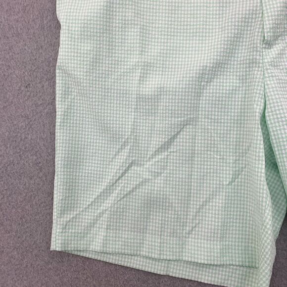 Oak Hill Classic Seersucker Shorts Mens Size 48 Green Gingham Plaid Inseam 9" - Picture 4 of 16